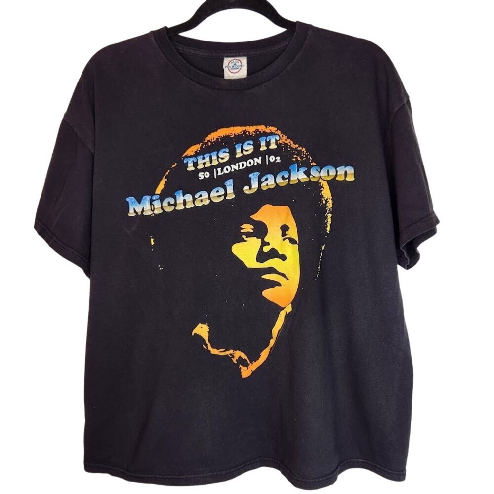 Vintage Michael Jackson This Is It 50 London 02 Graphic Band Tee Cotton Size L